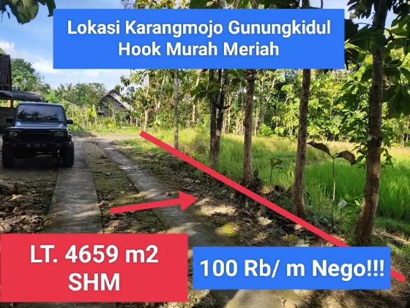 Jual murah strategis di Srimpi Karangmojo  Gunungkidul