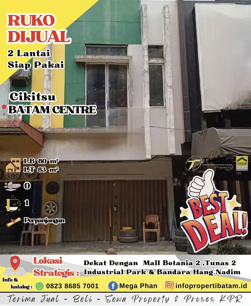 Dijual Murah Ruko 2 lantai hadap jalan besar di Cikitsu