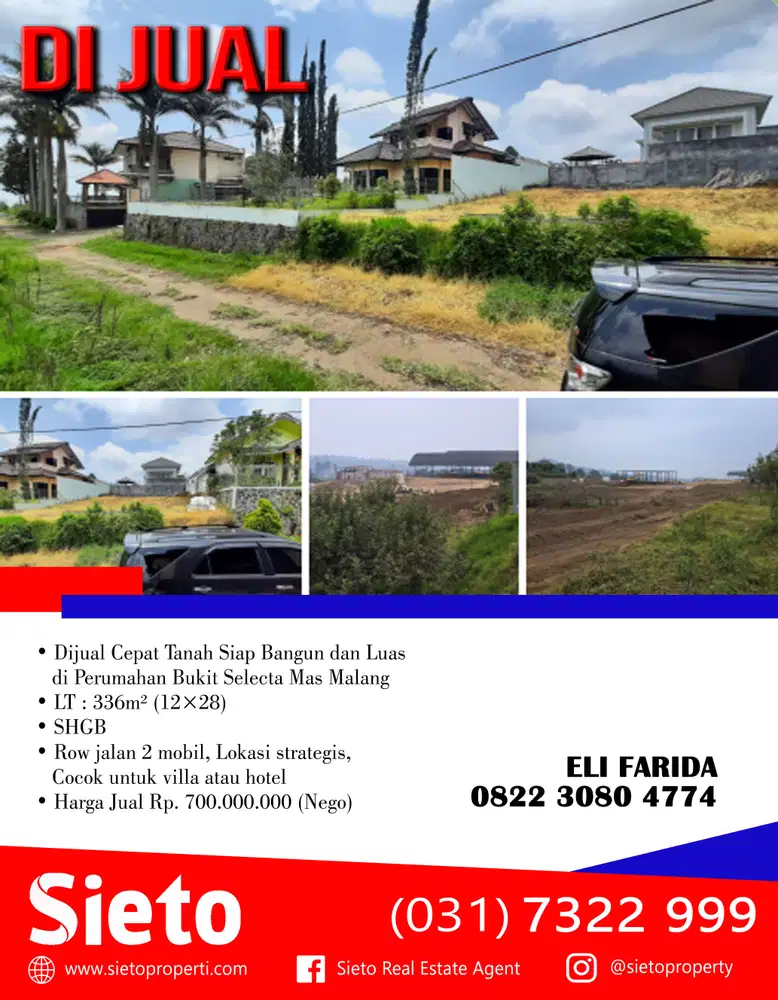 Dijual Cepat Tanah Siap Bangun dan Luas di Perumahan Bukit Selecta Mas