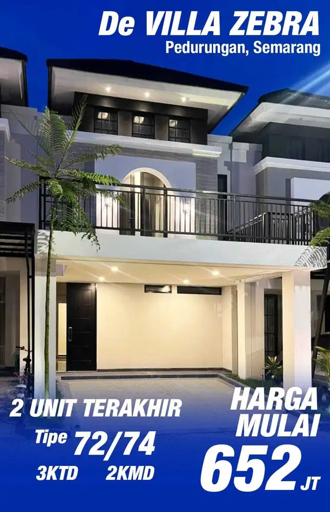 De Villa Zebra Hunian 2 Lantai Desain Modern Lokasi Strategis Terbaik
