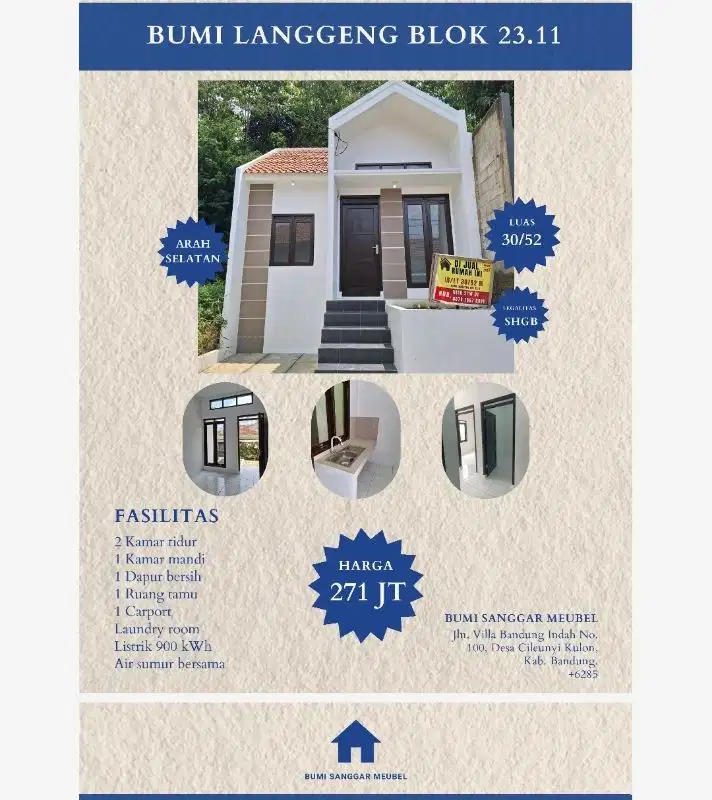 Dijual Rumah siap huni di bumi langgeng blok 23 no 11