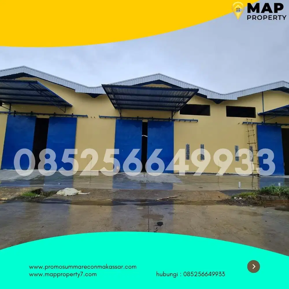 Gudang ready siap pakai di pergudangan makassar lokasi strategis SHM