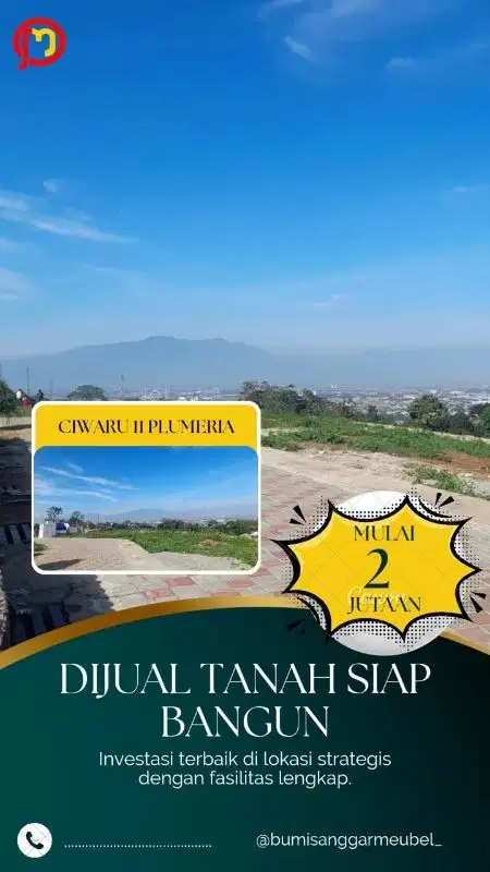 Kavling Best Seller dengan View yg keqren Di Kodya Ujungberung