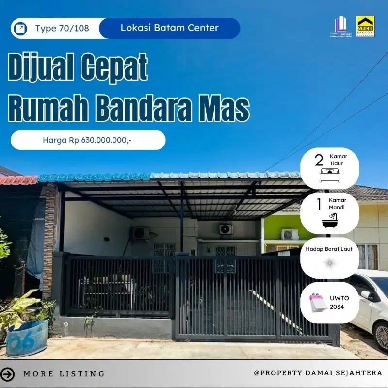 Dijual Cepat Rumah Full Renov Bandara Mas Batam Center