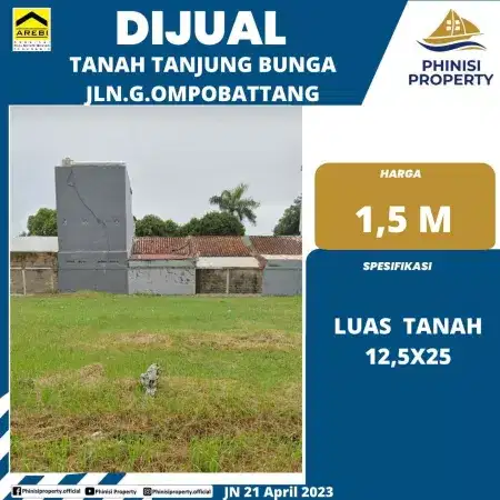 TANAH KAVLING HARGA MURAH DI TANJUNG BUNGA JALAN GUNUNG LOMPOBATTANG