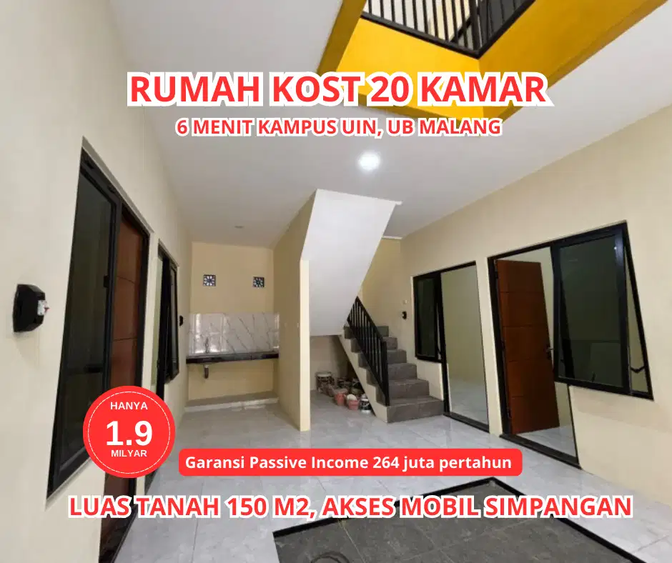 Kost 20 kamar hanya 1.9 M dekat Kampus UMM