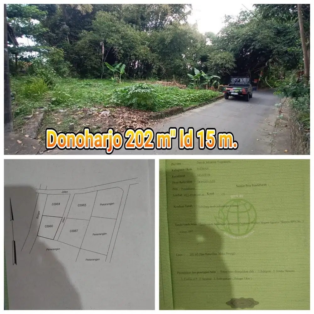Dekat Pasar Rejodani Palagan Dijual Tanah luas 202m2 legalitas lengkap