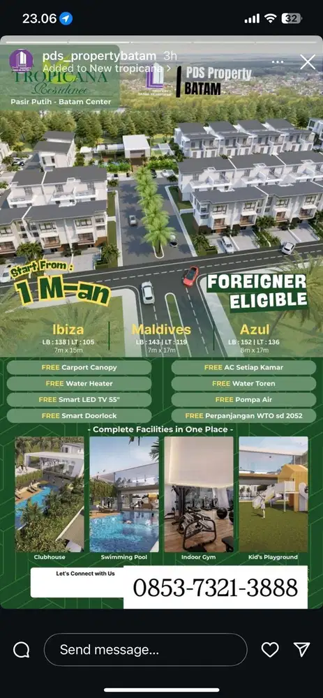 New tropicana rumah 3lantai dekat univers