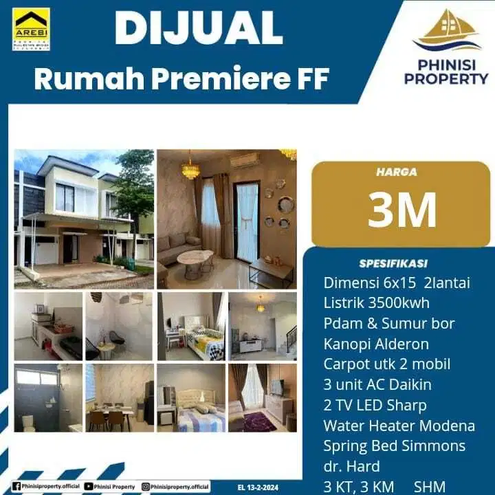 DIJUAL Rumah Bersih Full Furnish Harga Murah di Premier Tanjung Bunga