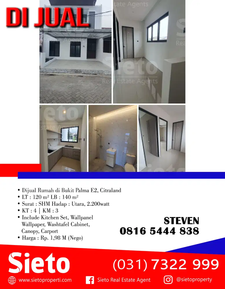 Dijual Rumah di Bukit Palma E2, Citraland