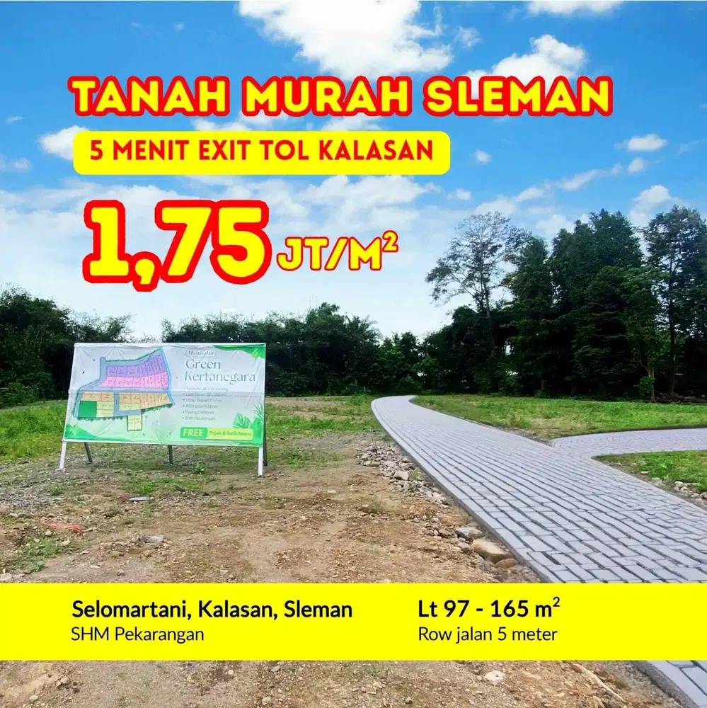TANAH DEKAT PURWOMARTANI JOGJA HANYA 100 MTR DARI JALAN RAYA