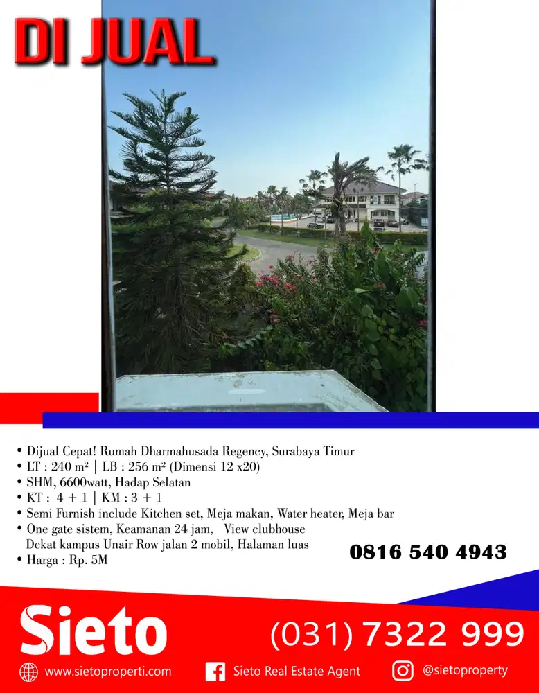 Dijual Cepat! Rumah Dharmahusada Regency, Surabaya Timur