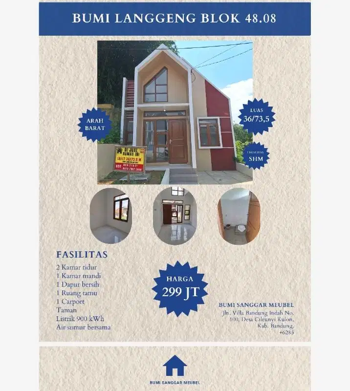 Dijual Rumah siap huni bumi langgeng blok 48.8