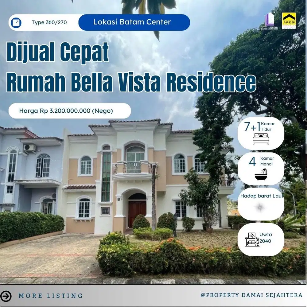 jual rumah hook bellavista residence siap huni
