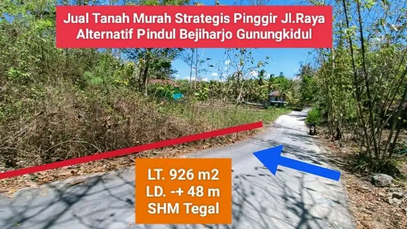 Jual Tanah mangku Jalan raya pindul Bejiharjo Karangmojo Gunungkidul