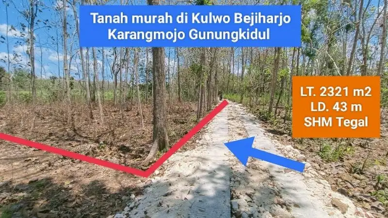 Dijual Tanah Murah di Bejiharjo Karangmojo  Gunungkidul strategis