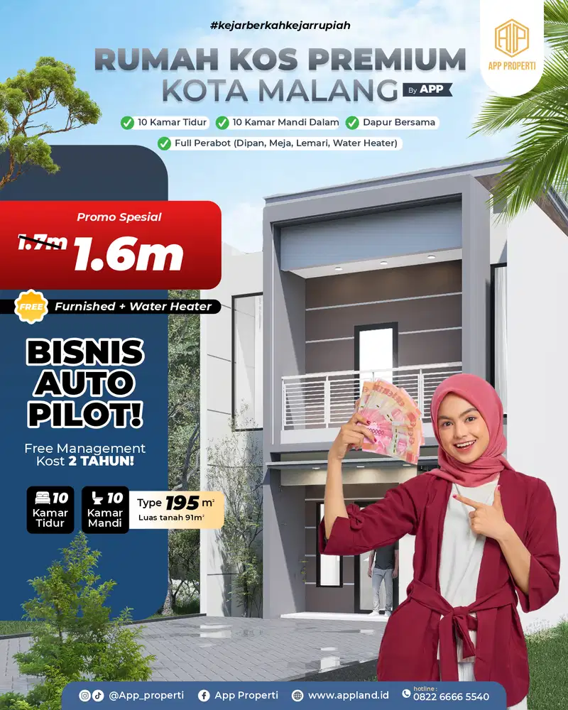 Dijual Rumah Kost Eksklusif 10 Kamar Sebelah Fakultas Kedokteran UMM