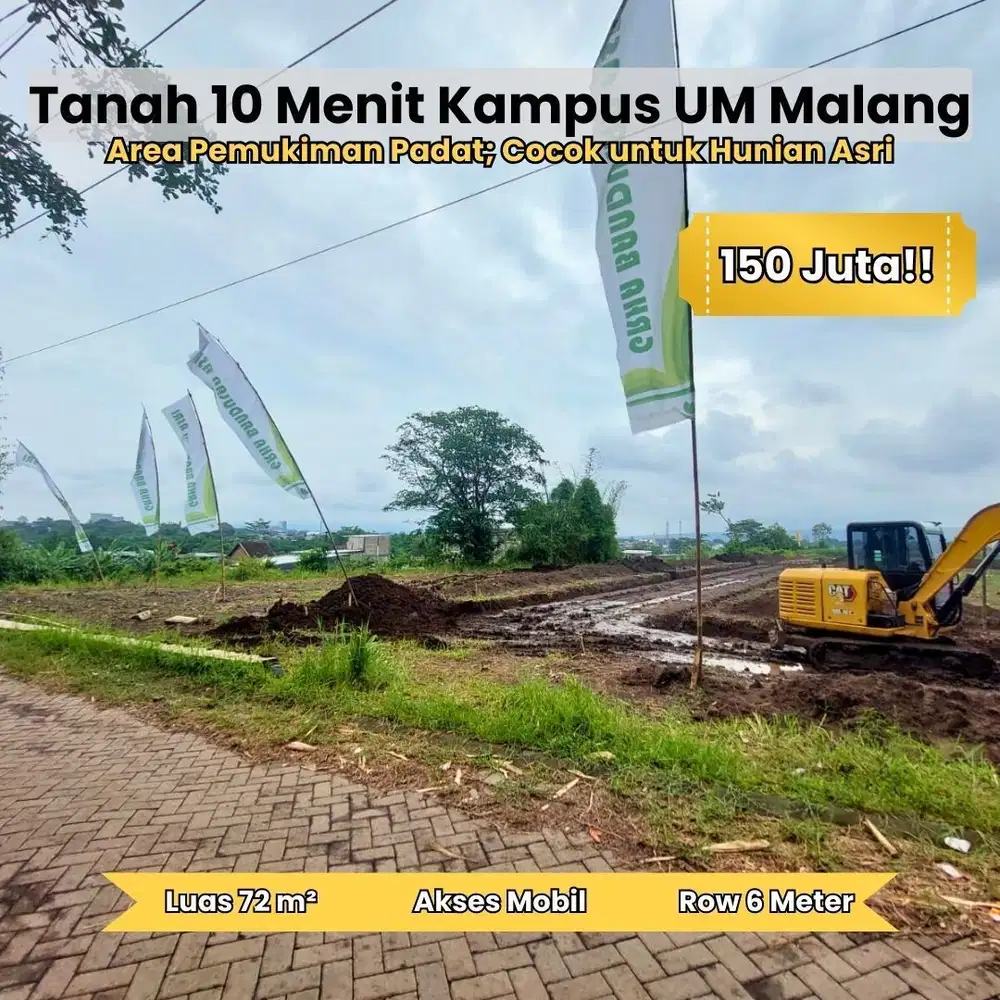 Tanah dijual area bandulan; cocok bangun rumah