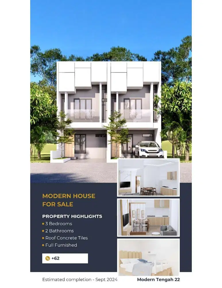 Dijual 3 Rumah baru gress di Jl. Modern Tengah, Wonorejo, Surabaya