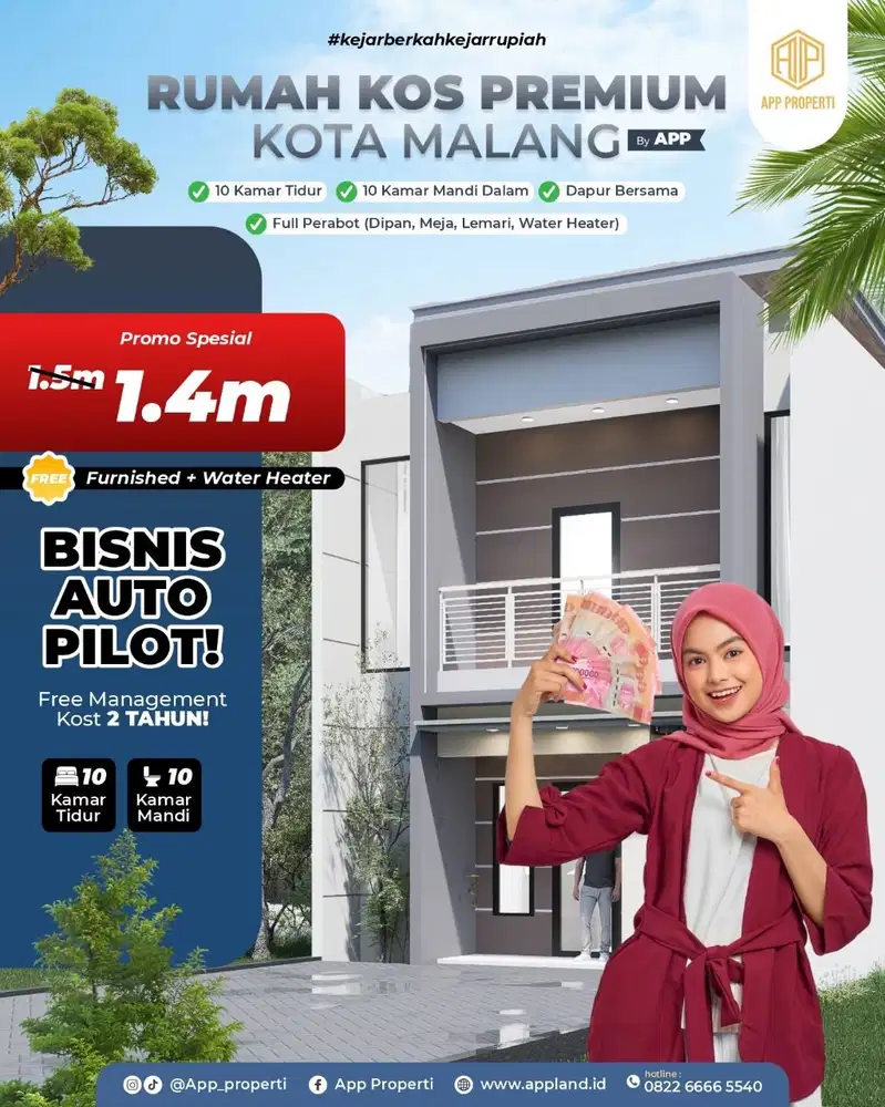 RUMAH KOS 2 LANTAI DEPAN  KAMPUS UMM KOTA MALANG FREE MANAJEMEN