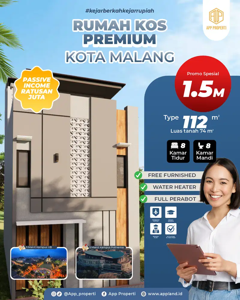 Rumah Kos Premium Area Suhat Kota Malang 5 Menit UB