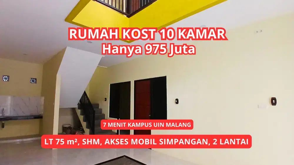 Kost Murah Malang 10 kamar hanya 900 jutaan