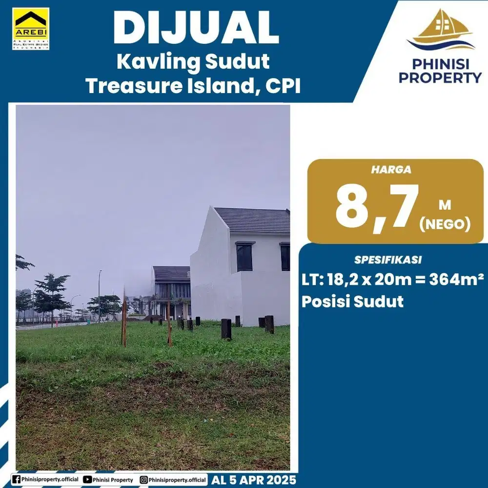 DIJUAL Kavling sudut Treasure Island Citraland City CPI