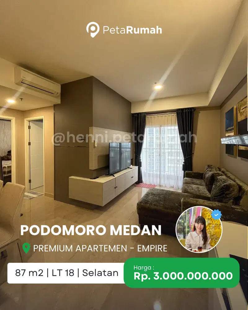 DIJUAL FULL FURNISH PREMIUM APARTEMEN PODOMORO TOWER EMPIRE