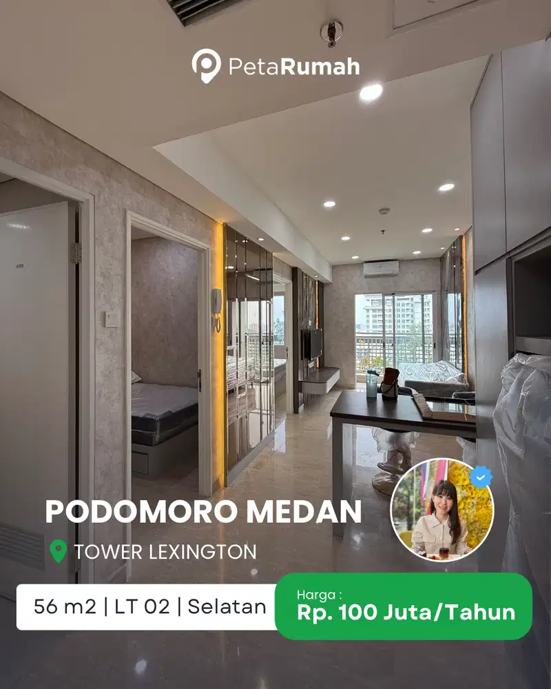 DISEWA APARTEMEN PODOMORO CITY DELI FULLY FURNISHED TOWER LEXINGTON