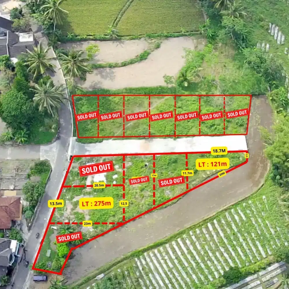 Tanah 4 Menit Kampus UII Terpadu Pemandangan Sawah Lingkungan Villa