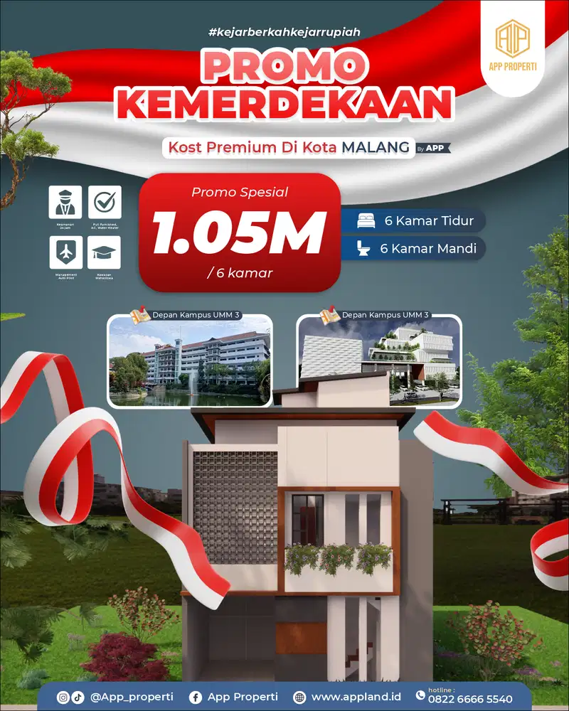 RUMAH KOS FREE MANAJEMEN DEPAN  KAMPUS UMM DAN DEKAT UB  KOTA MALANG