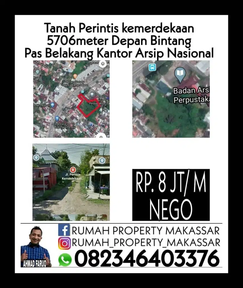 Tanah Perintis kemerdekaan Makassar 5706m Dpn Bintang