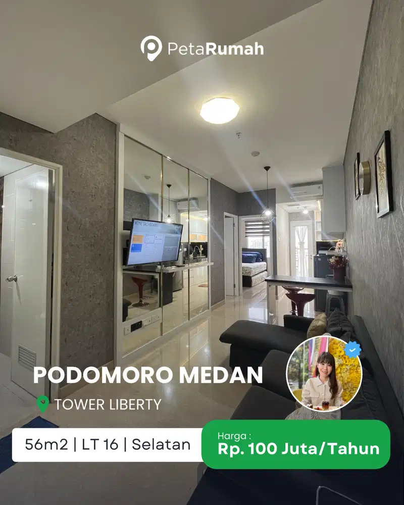 DISEWA APARTEMEN PODOMORO FREE BIAYA MAINTENANCE