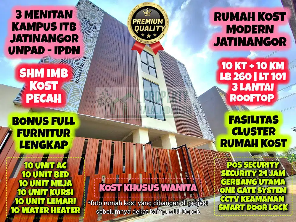 Jual Rumah Kost Putri Full Furnitur 3 Menitan ITB Kampus Jatinangor