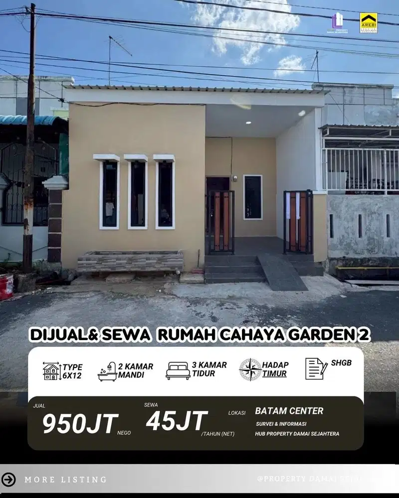 Dijual n sewa Rumah Cahaya garden tahap 2 Batam center