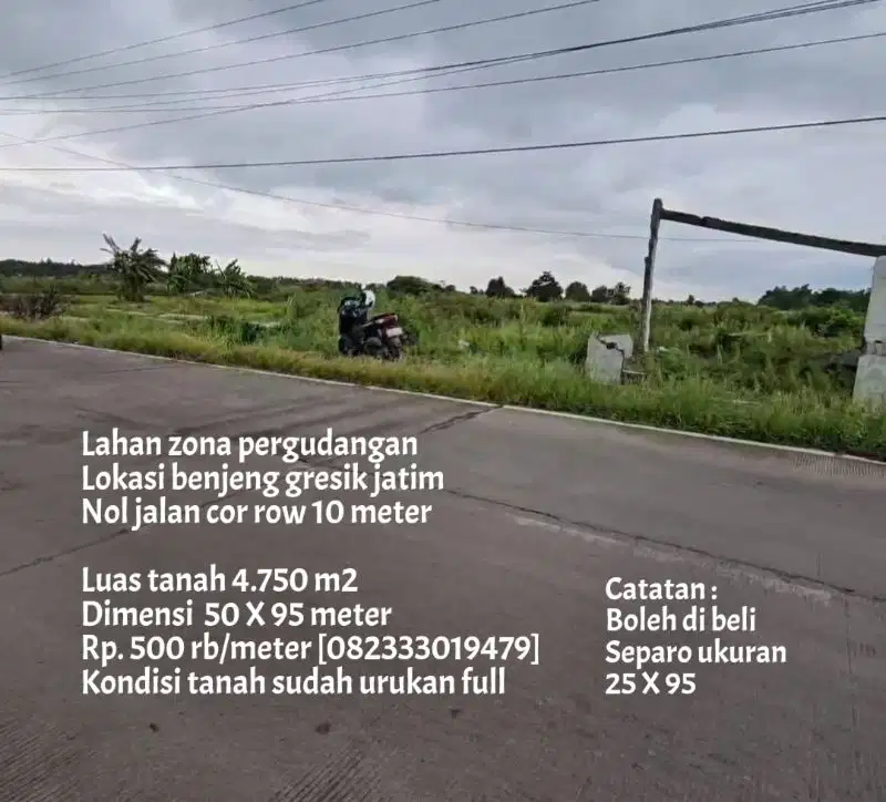 Termurah lahan zona pergudangan gresik