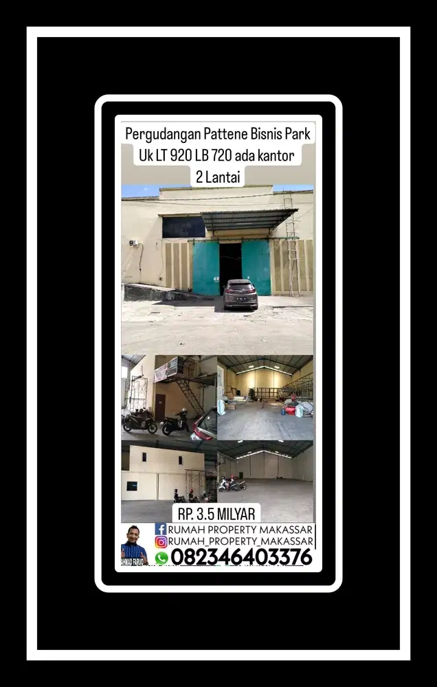 Pergudangan Pattene Bisnis Park Makassar LT920 LB720 ada kantor 2 Lti