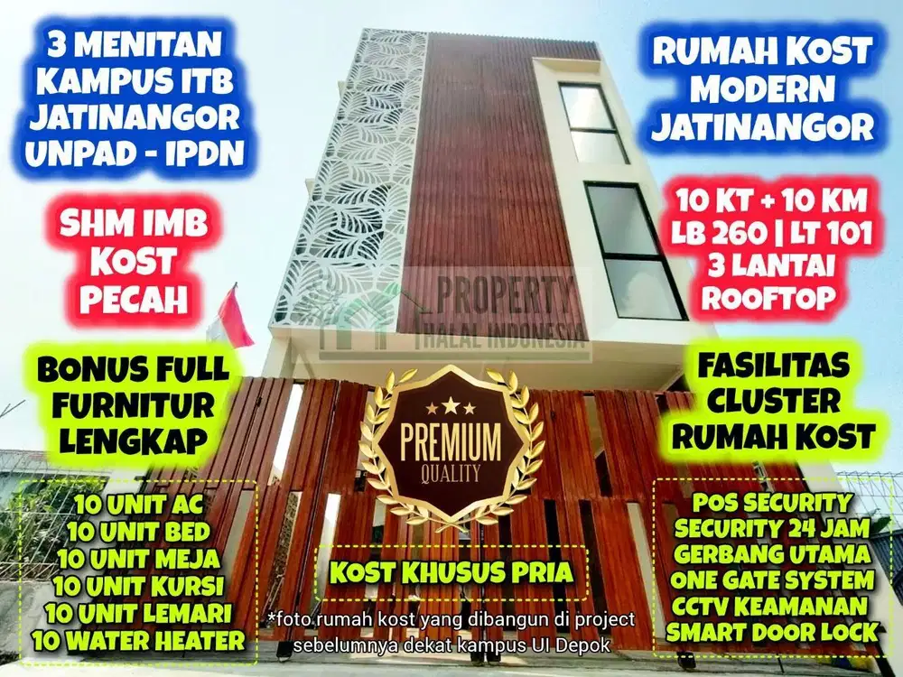 Jual Rumah Kost 10 Kmr Bonus Full Furnish Dekat ITB Akses Jalan Mobil