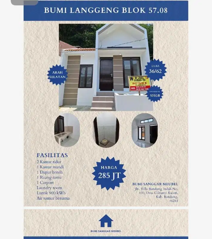 Dijual Rumah siap Huni di bumi langgeng blok 57 no 8