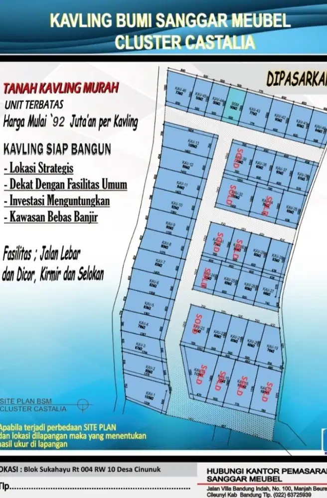 DI jual tanah kv siap bangun bebas banjir