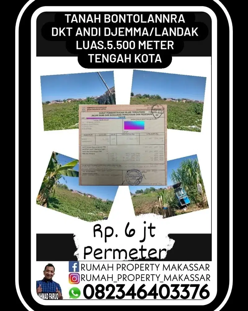 Turin harga TANAH BONTO LANRA DEKAT ANDI DJEMMA/LANDAK LUAS.5.500 Mtr