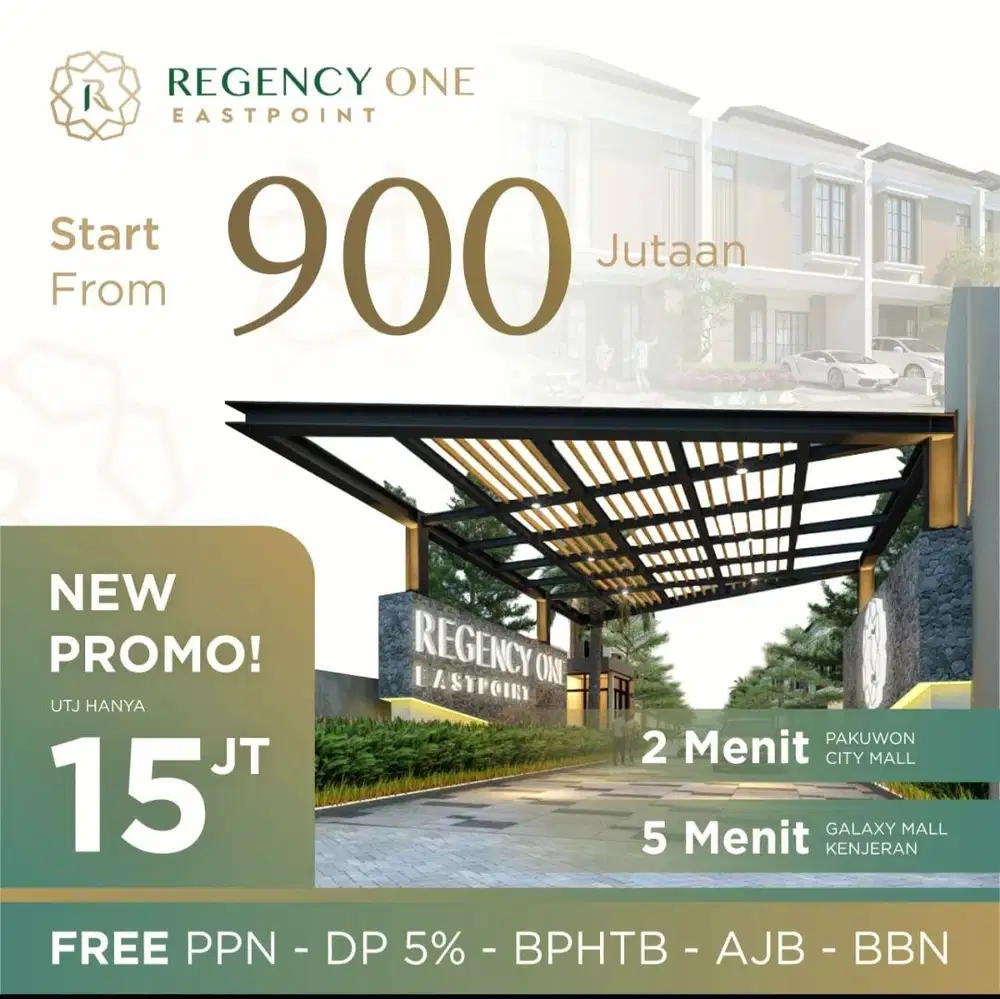 Rumah 2Lantai Start 900Jutaan di Regency One Eastpoint Surabaya