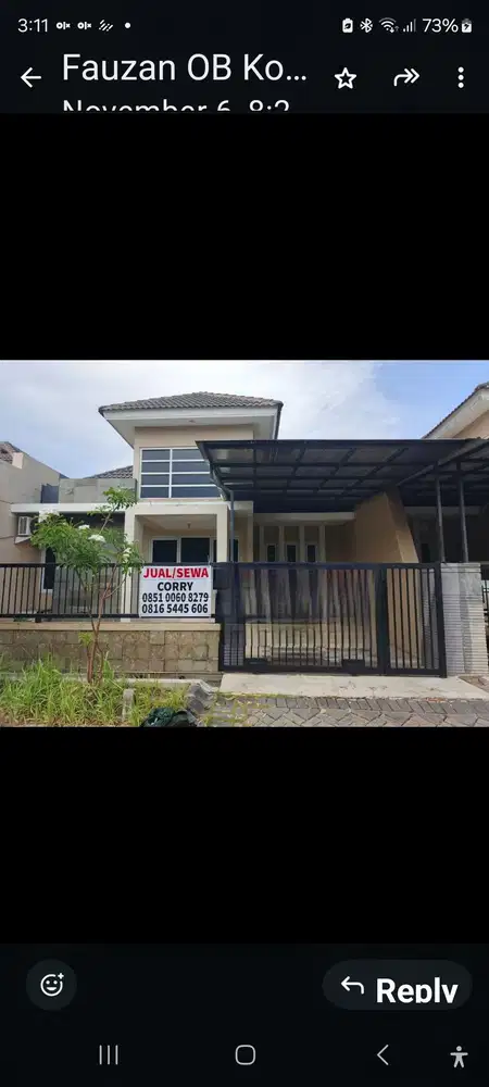 Dijual Rumah Pondok Tjandra, Cluster Saphire, Delima Barat