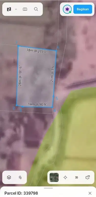 Tanah Strategis View Sawah Dekat Sentral Ubud Dijual