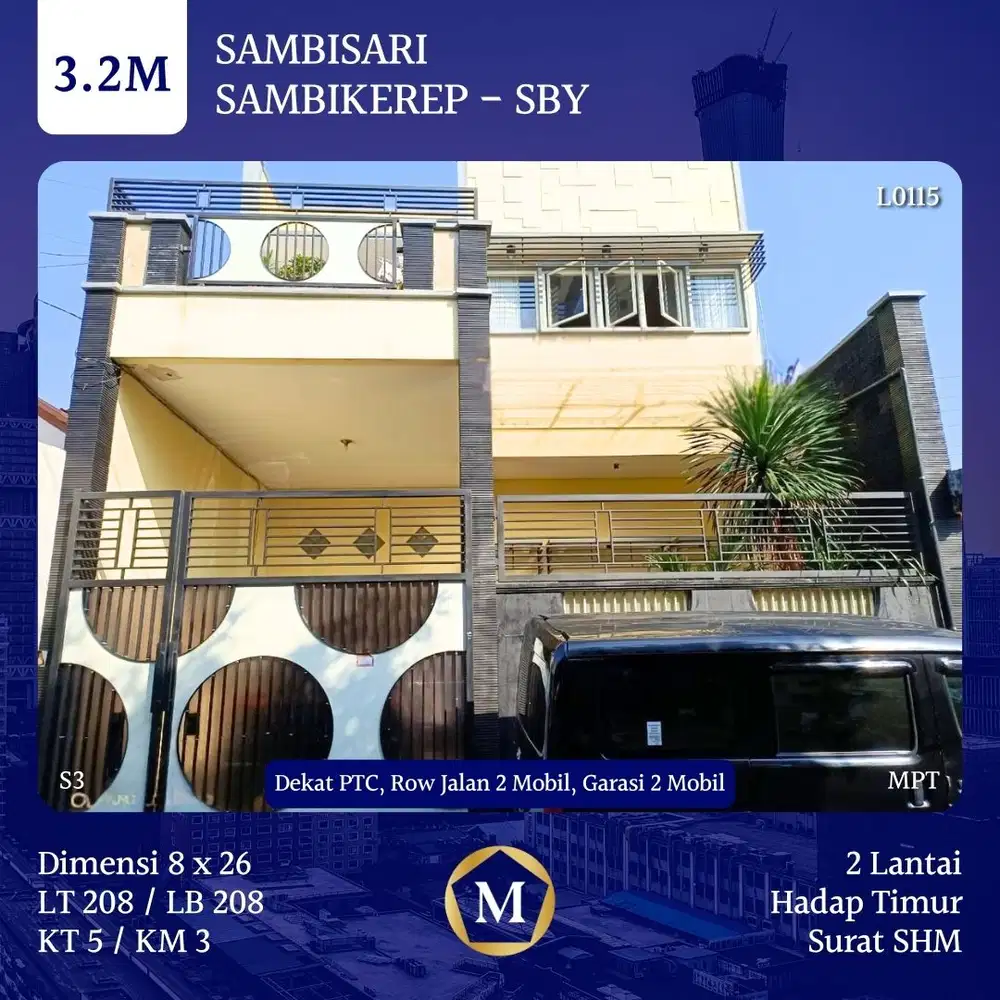 Rumah Sambisari Sambikerep dkt Lontar Pakuwon Mall Citraland GWALK