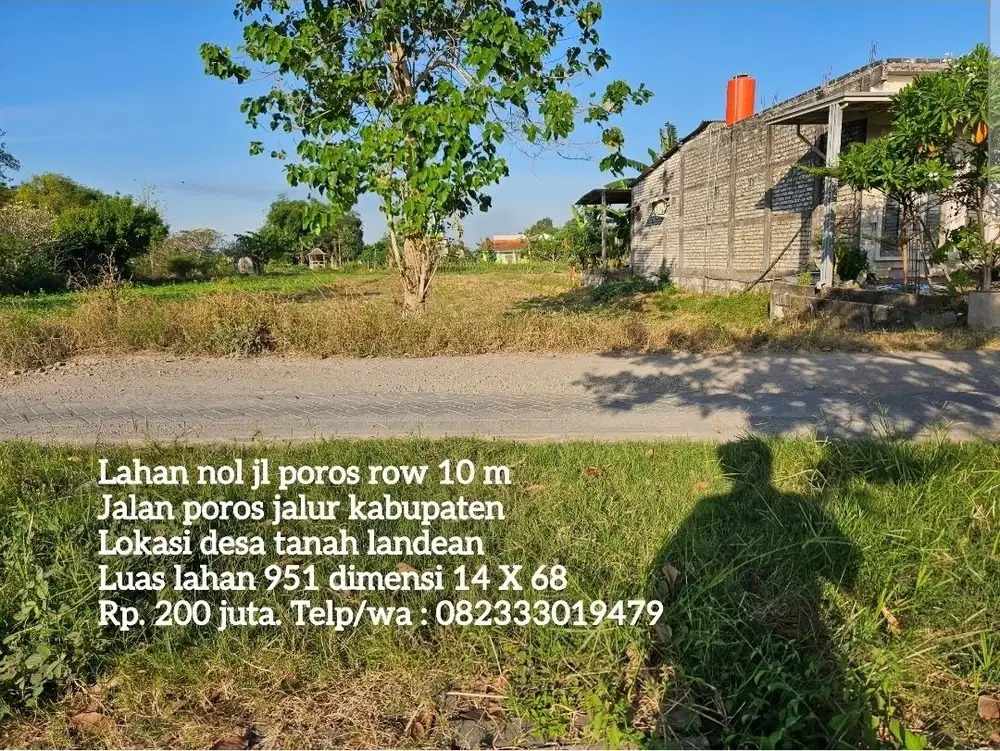 Lahan nol jalan poros jalur kabupaten