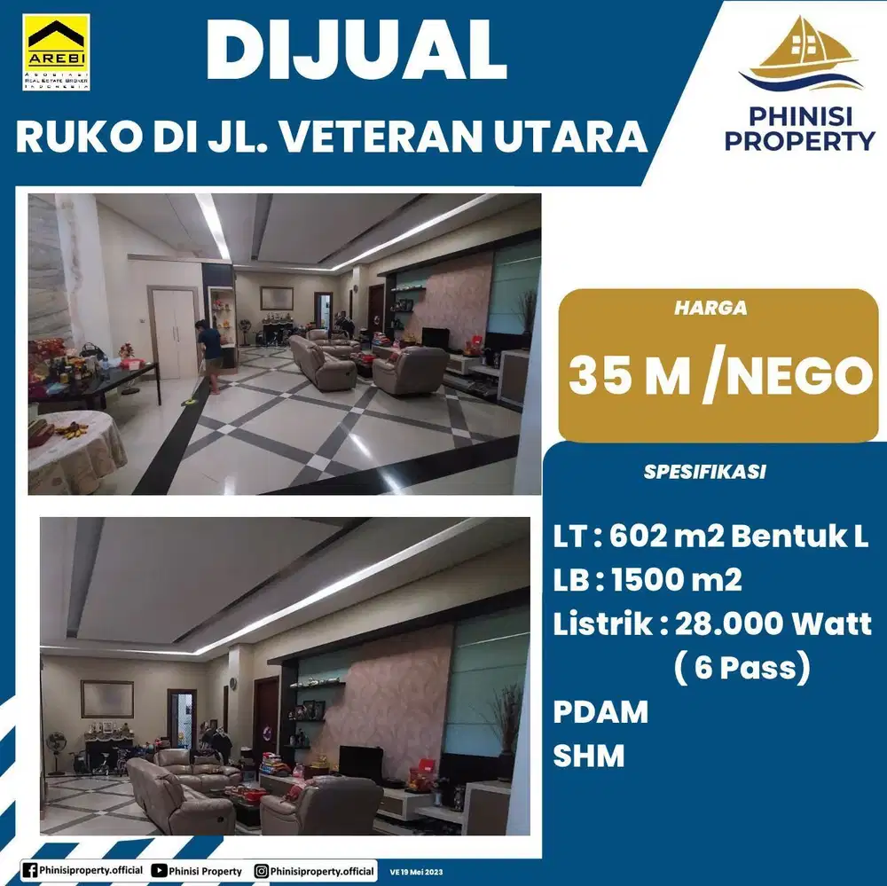 DIJUAL RUKO DEKAT PUSAT KOTA MAKASSAR JALAN VETERAN UTARA AREA RAMAI