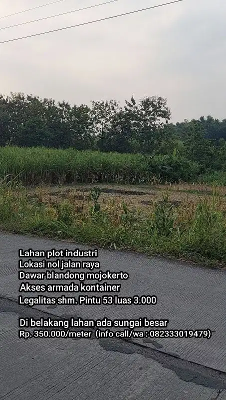 Lahan plot industri dawar blandong mojokerto