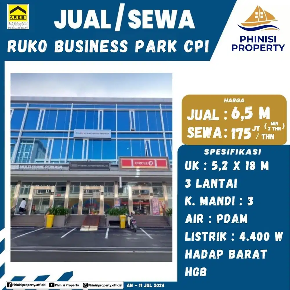 DIJUAL Ruko Business Park CPI CITRALAND CITY LOSARI