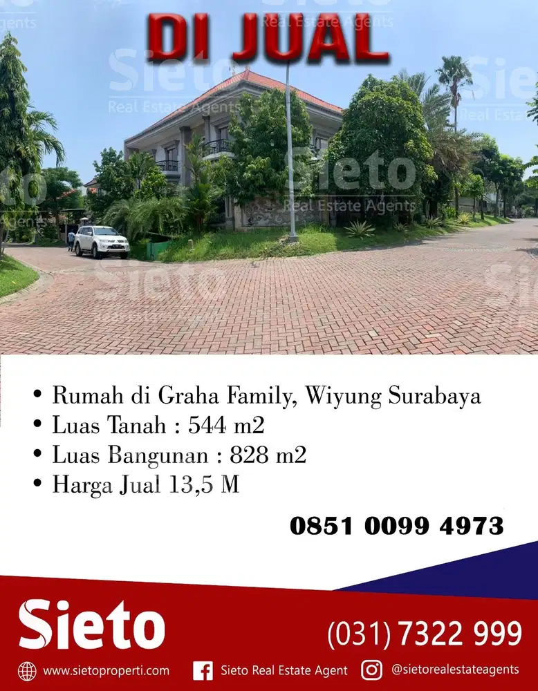PROMO  Dijual Rumah di Graha Family,Wiyung Surabaya